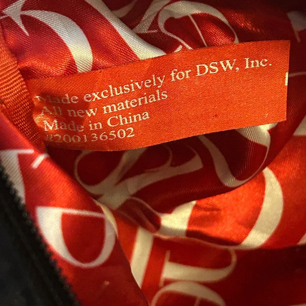 DSW black satin duffel bag. - Picture 2 of 16